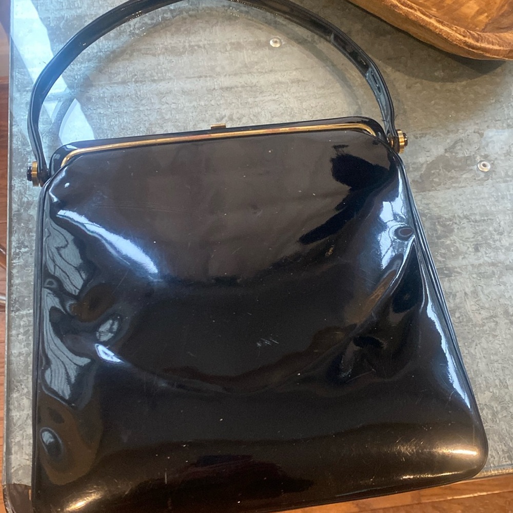 Vintage Coblentz patent leather handbag pocketbook, from the 50s or 60s purse